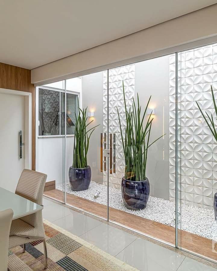 Jardim de inverno com vidro