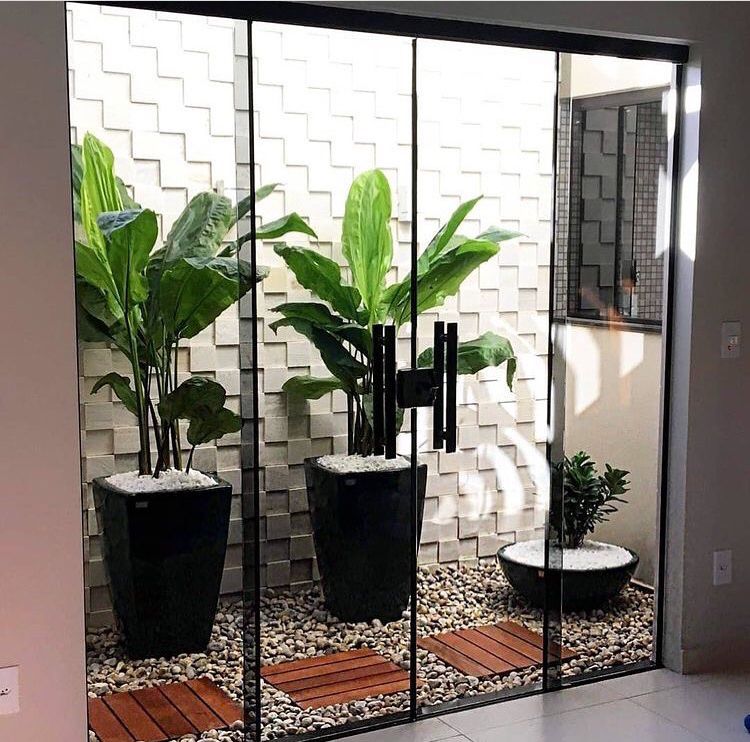 Jardim de inverno com vidro